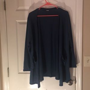 Plus size button front cardigan with pockets